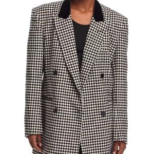 Ronny Kobo Black and White Checkered Blazer